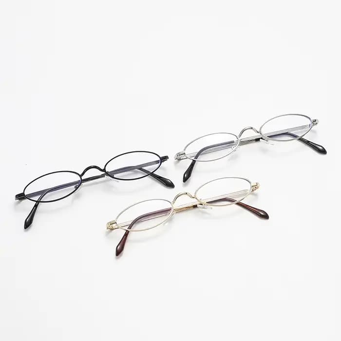 Montures de lunettes en métal ovales personnalisées de petite taille pour hommes et femmes