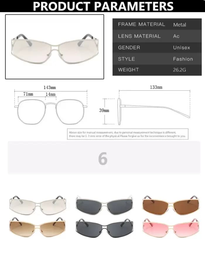 Lunettes de soleil Y2K pour femmes et hommes