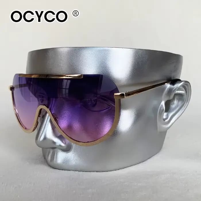 Lunettes de soleil oversize sans monture en métal
