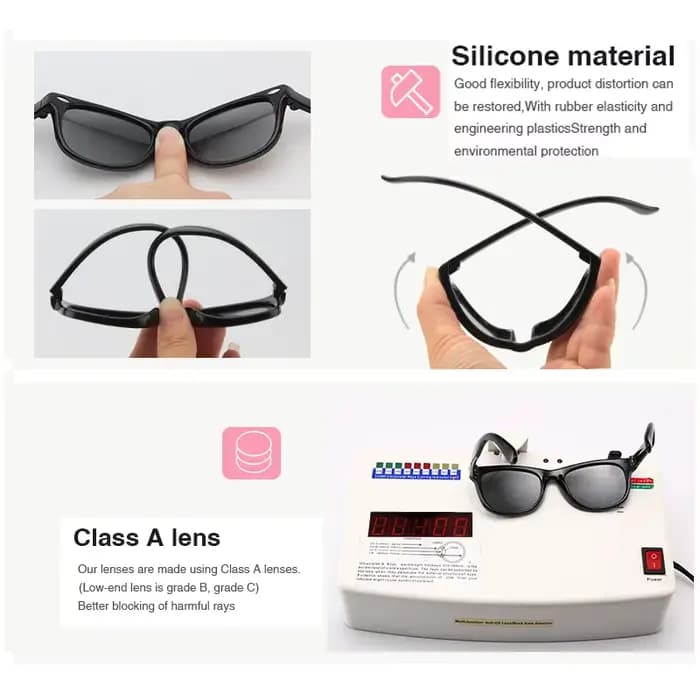 0-3 ans nouveau-né mode bébé premières lunettes de soleil avec sangle ronde Flexible UV400 polarisé infantile Silicone