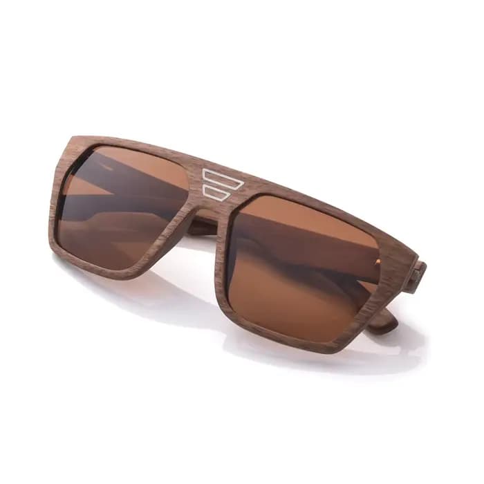 Y2K – lunettes de soleil polarisées carrées en noyer pour hommes et femmes