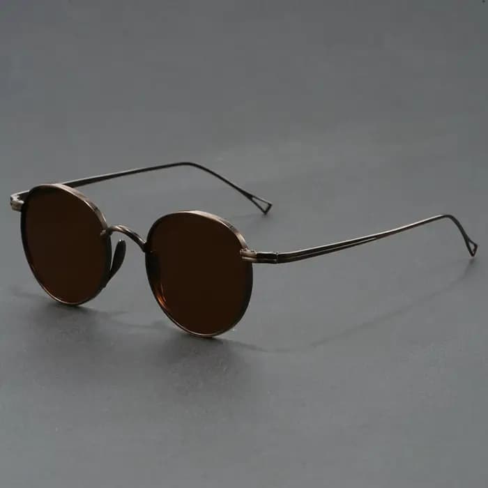 Lunettes de soleil rondes Vintage en métal doré pour hommes et femmes