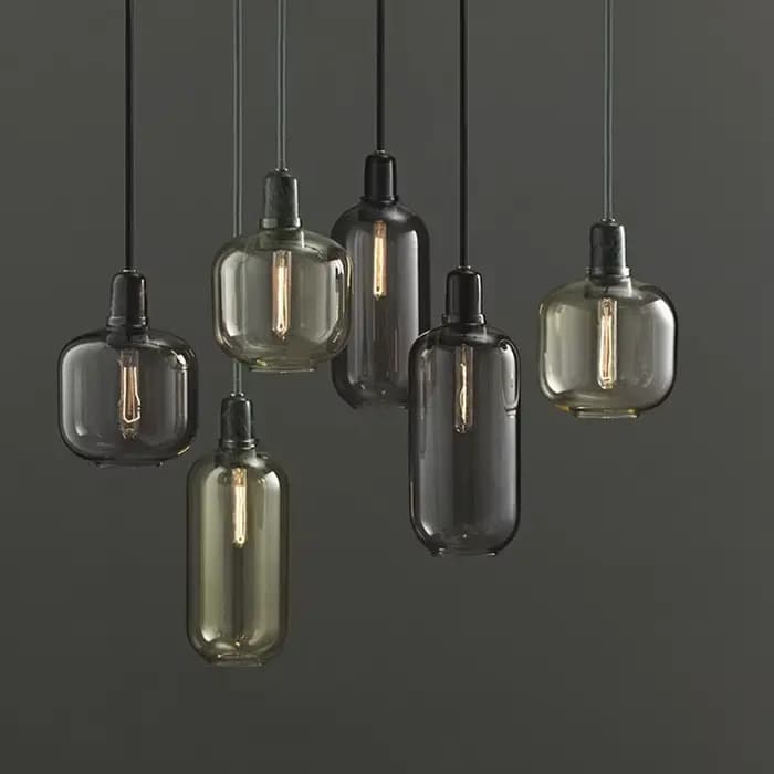 Normann Amp suspension rétro LED verre suspension lampe pour chambre salle à manger salon Restaurant décor nordique marbre lustre