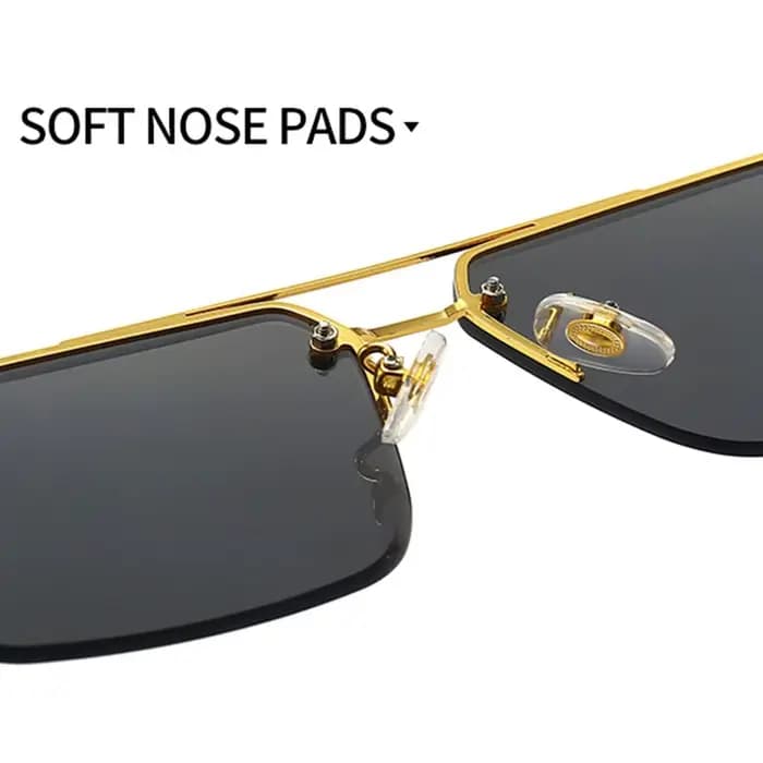 Lunettes de soleil carrées vintage sans monture pour hommes et femmes