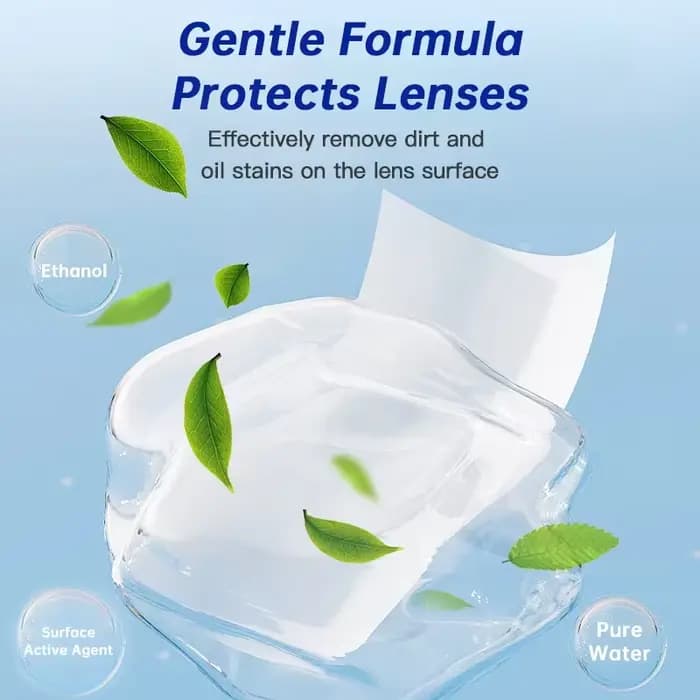 100 lingettes nettoyantes pour lunettes