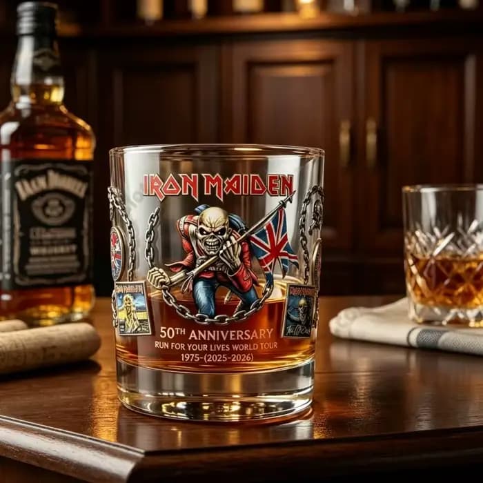 Collection de verres à whisky Iron Maiden pour le 50e anniversaire