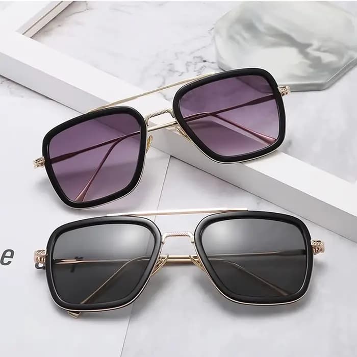 Lunettes de soleil à monture carrée punk pour hommes et femmes