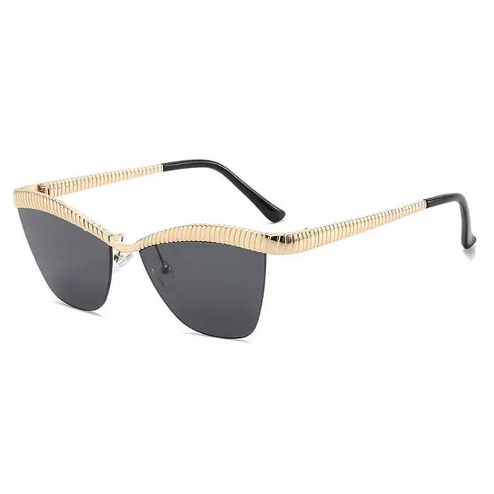 Lunettes de soleil œil de chat demi-cerclées uniques pour femmes