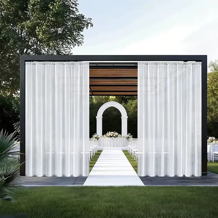 Rideaux d'extérieur, rideaux de terrasse, rideaux extérieurs imperméables, rideaux occultants en gaze, rideaux pare-soleil, rideaux de décoration intérieure