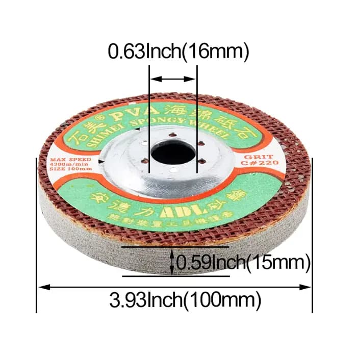 PVA-Meule spongieuse pour le polissage de la pierre de verre, 1 pièce, 4 pouces