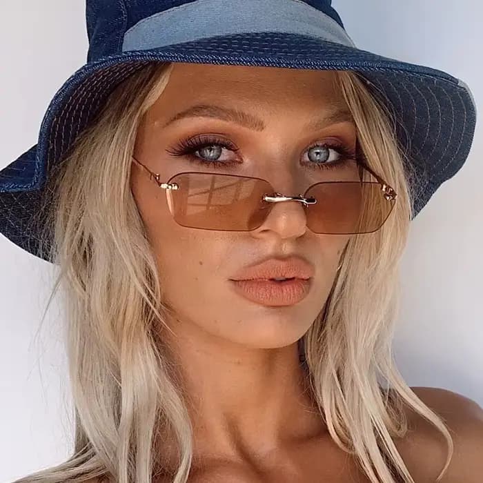 Petites lunettes de soleil Vintage sans bords pour femmes