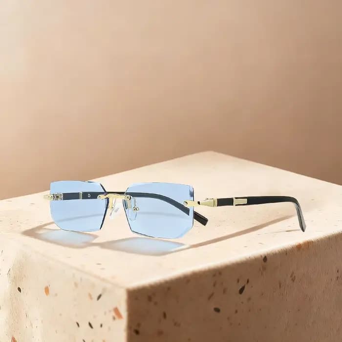 Lunettes de soleil de luxe sans monture à verres dégradés