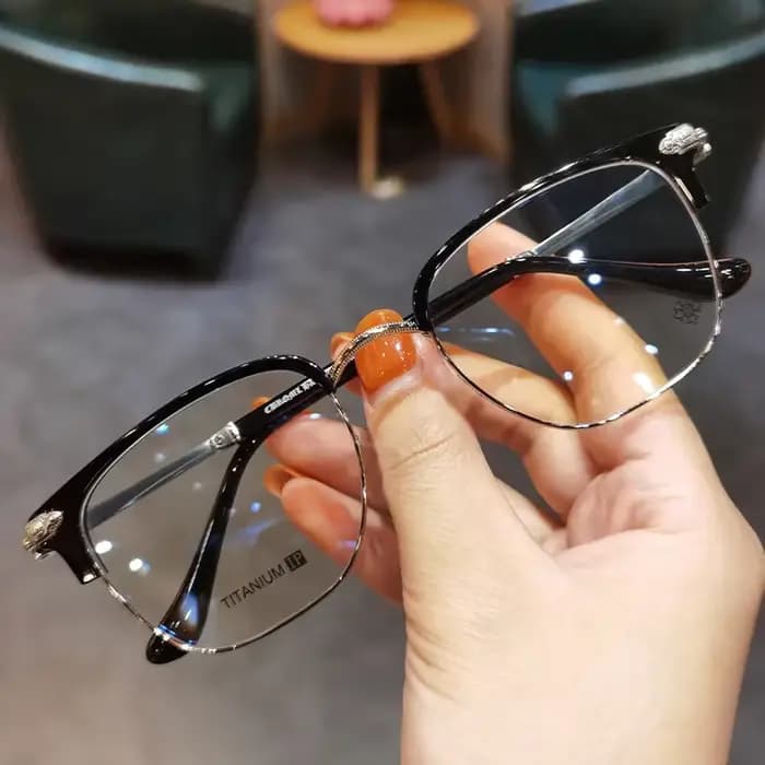 Lunettes de lecture demi-monture en métal pour femmes et hommes
