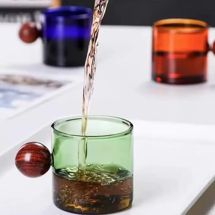 Tasse en verre transparent avec poignée, tasse à thé, café latte, vin, lait, expresso, cappuccino, boisson
