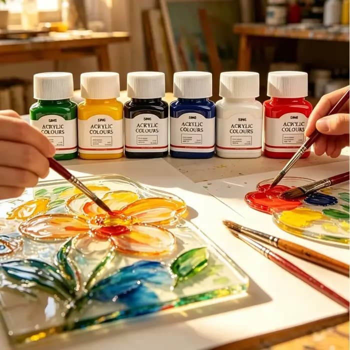 Ensemble de 6 couleurs de peinture émail pour verre, imperméable et résistant au soleil, pigment pour peinture à la main, pour tasses, vitres, bricolage, artisanat, décoration artistique