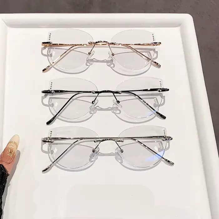 Lunettes de myopie sans cadre HD pour femmes