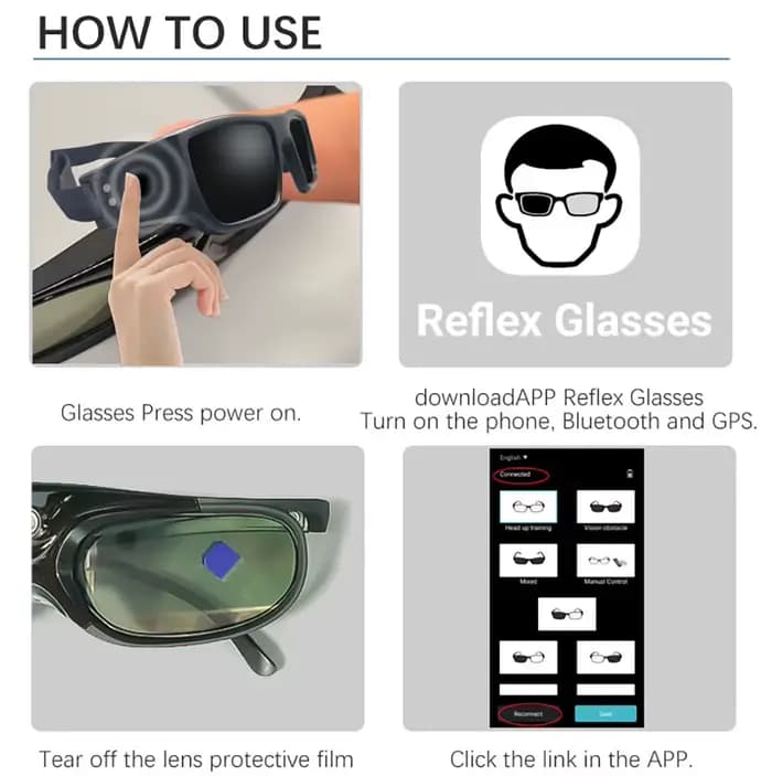Lunettes réflexe Coordination oculaire Interférence visuelle entraînement tête haute Football basket-ball technologie