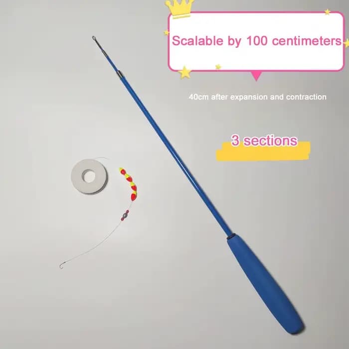 Canne à pêche télescopique en fibre de verre, ensemble de moulinet, ensemble de leurres, hameçons, mangeoire, plus récent équipement de pêche au chlore