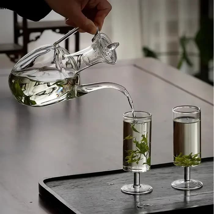 Théière en verre Vintage, bouilloire Flagon, résistante à la chaleur, bouteille d'eau, théière à fleurs, ustensiles à thé, outils de préparation du thé, service à thé de l'après-midi