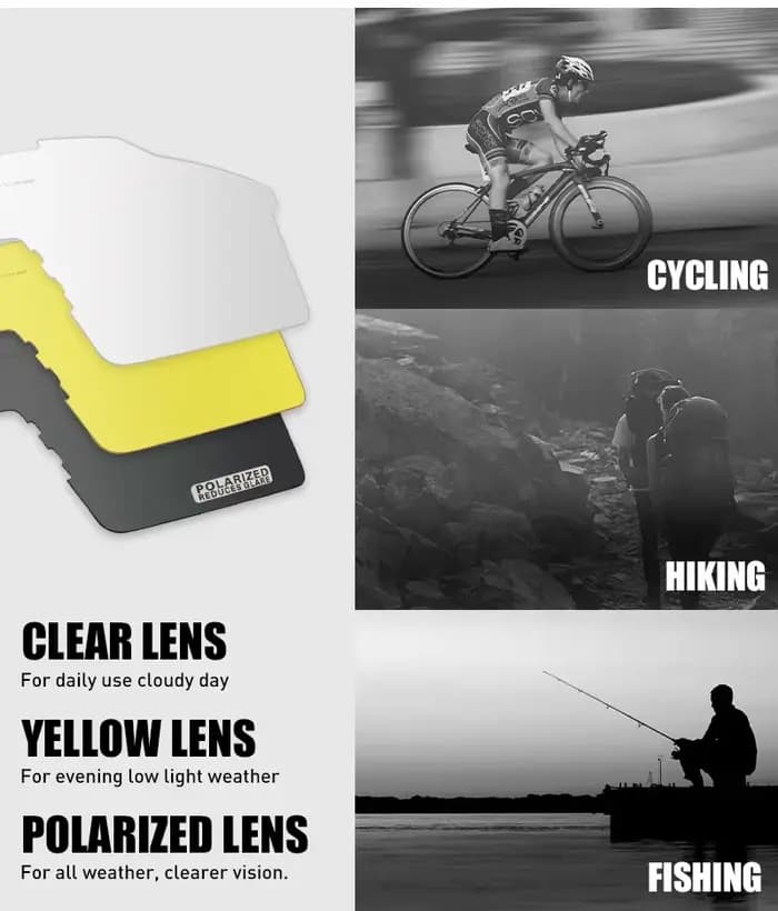 Lunettes de cyclisme polarisées 4 lentilles 2025 hommes femmes Sport pêche course