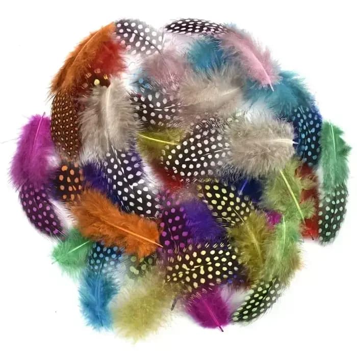 Plumes de dindes de Guinée naturelles pour artisanat, décoratives, attrape-rêves, décoration, création de bijoux DIY, accessoires de broderie et de couture