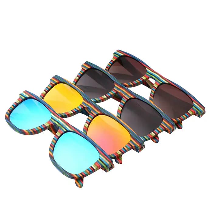 Lunettes de soleil bleues de Skateboard en bois, pour le client d'espagne