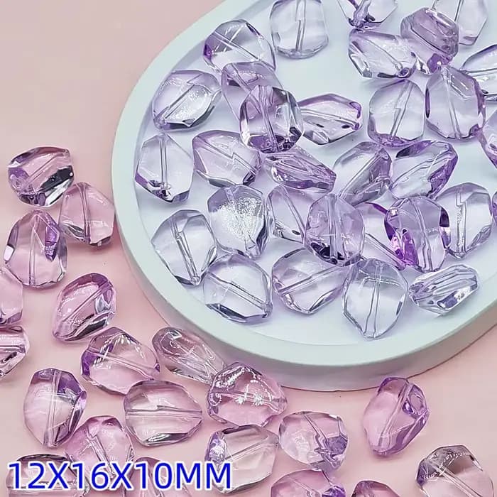 Perles de verre en forme de pierre irrégulière pour bijoux, perles de cristal au chalumeau, bracelet de bricolage, boucles d'oreilles exécutives, accessoires, vente en gros, 10 pièces