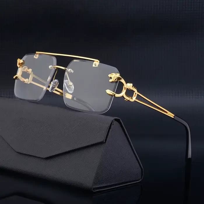 Steampunk – lunettes de soleil carrées sans bords pour hommes et femmes