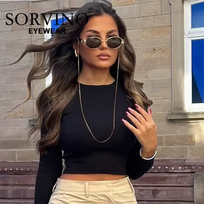 Lunettes de soleil ovales rétro pour femmes et hommes