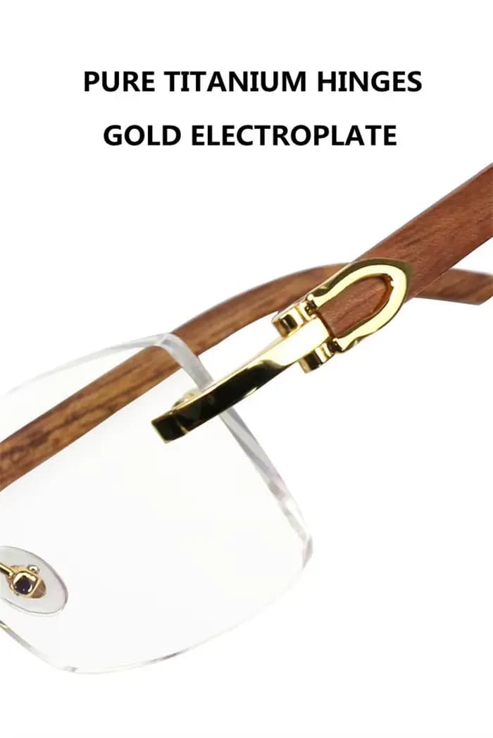 Lunettes optiques en bois et titane pour hommes