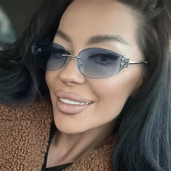 Lunettes de soleil ovales sans monture pour femmes