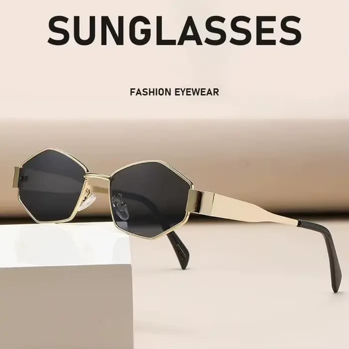 Mode hexagone lunettes de soleil femmes 2025 marque de luxe Design Unique polygone