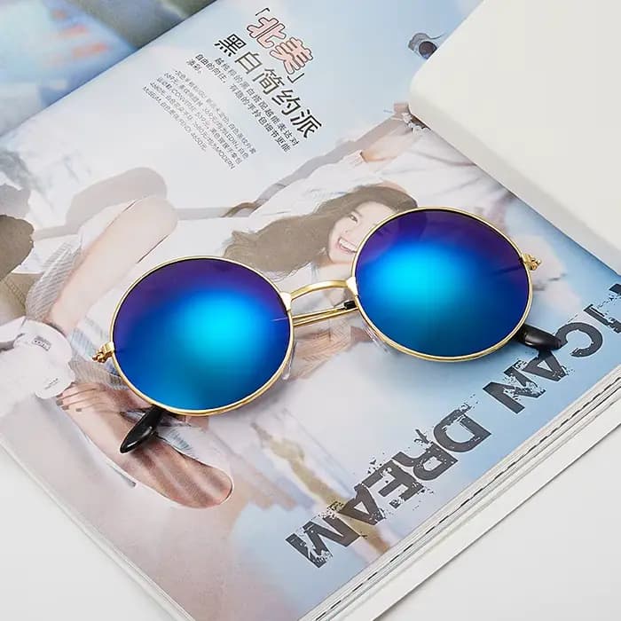 Lunettes de soleil Hippie rondes rétro pour femmes et hommes