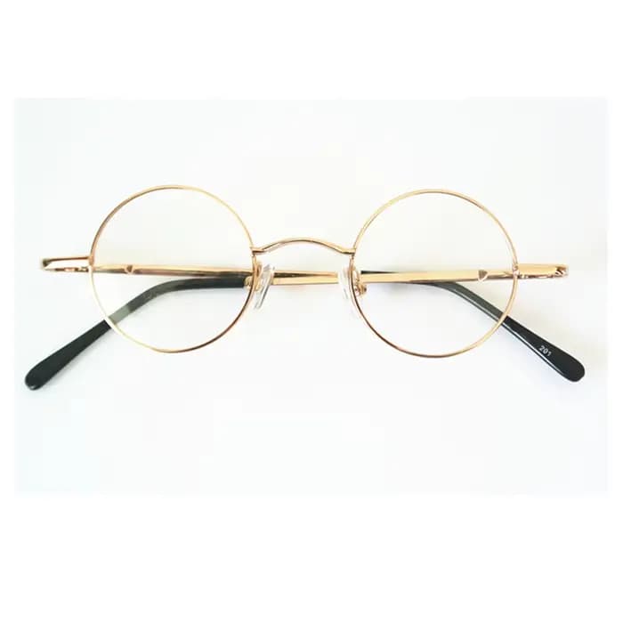 Vintage petit rond 43mm charnières à ressort John Lennon montures de lunettes en métal jante complète myopie Rx capable