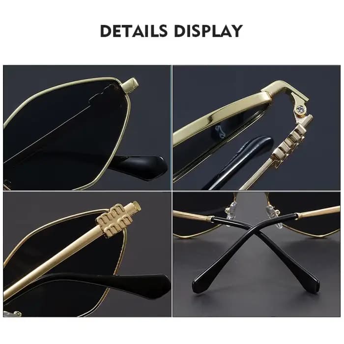 OLLYMURS Lunettes de soleil polygonales pour femmes
