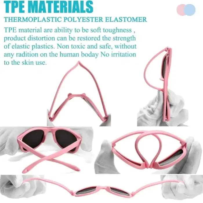 Lunettes de soleil polarisées flexibles et pliables pour nouveau-né de 0 à 24 mois