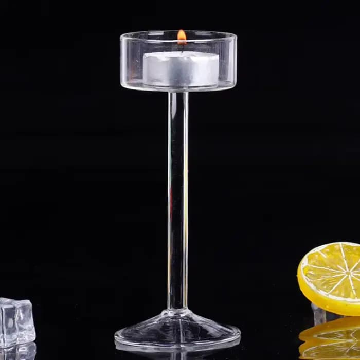 Grand Bougeoir en Verre Transparent, ci-après, Support, Pièce Maîtresse de Table pour la Maison, Chambre à Coucher, ixde Mariage, Romantique