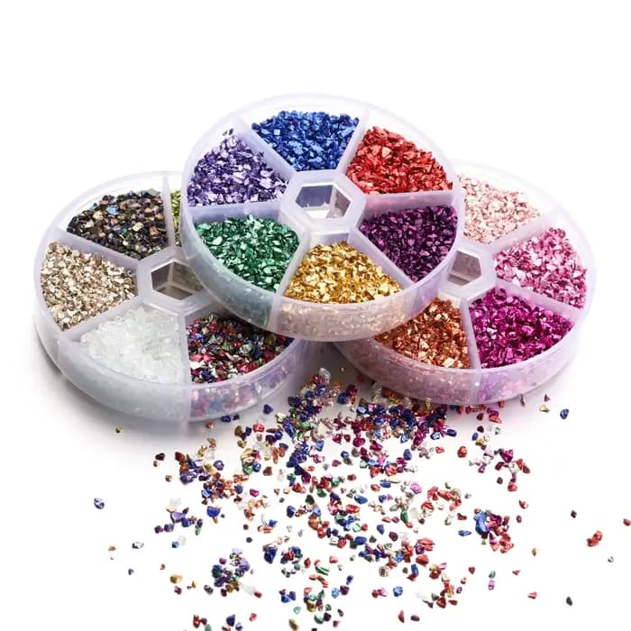 Pierres de verre concassées, remplissage de résine pour bricolage, moule en résine époxy, pierre cassée irrégulière, décoration Nail Art, fabrication de bijoux, 60 g/boîte