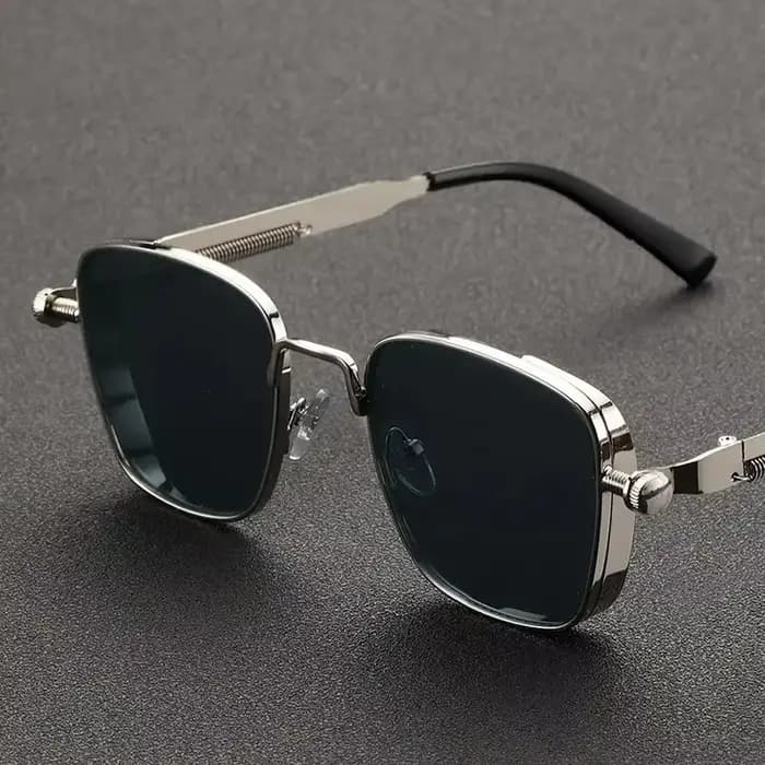 Lunettes de soleil de conduite haut de gamme pour hommes, anti-UV, en métal de haute qualité, style punk, tendances mode, protection UV400