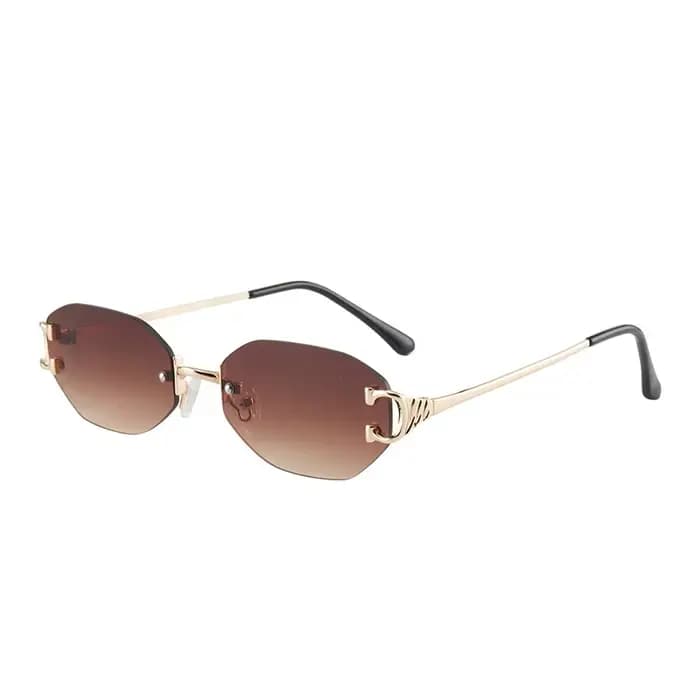 Lunettes de soleil carrées sans monture pour hommes et femmes