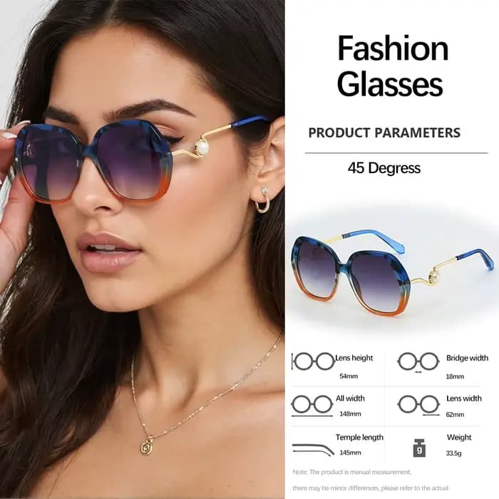 Lunettes de soleil polygonales à bords larges pour femmes