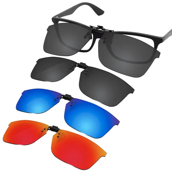 Beeyspecslab Clip de lunettes polarisées rabattables anti-éblouissement pour RayBan RB7047 56mm