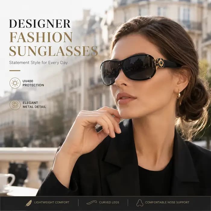 Lunettes de soleil Y2K surdimensionnées tendance pour femmes et hommes