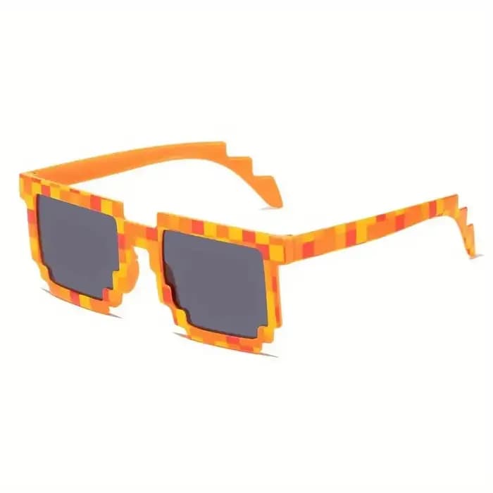 Lunettes carrées en mosaïque de pixels