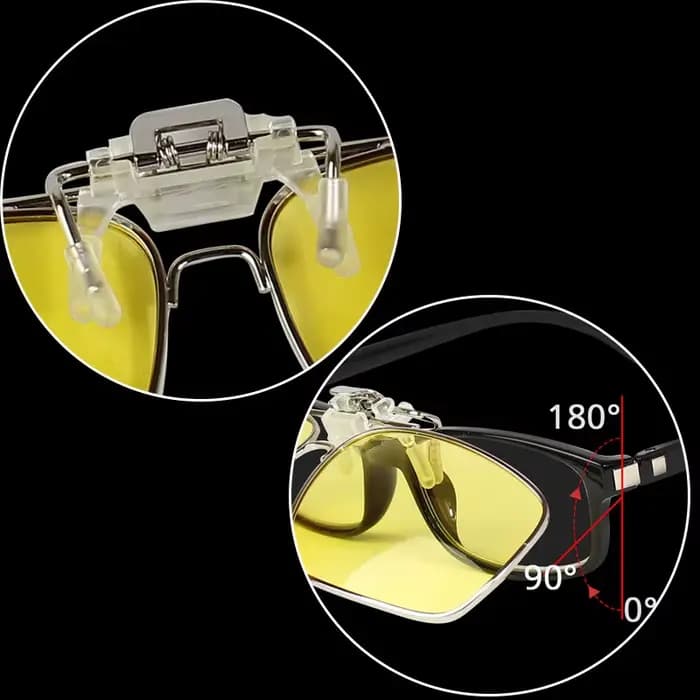 Lunettes de soleil polarisées jaunes à Clip pour hommes