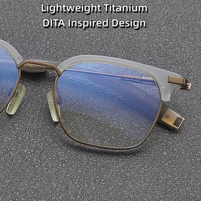 Montures de lunettes carrées de style Browline inspirées de DITA DLX107 pour hommes, monture optique de luxe de haute qualité en acétate et titane