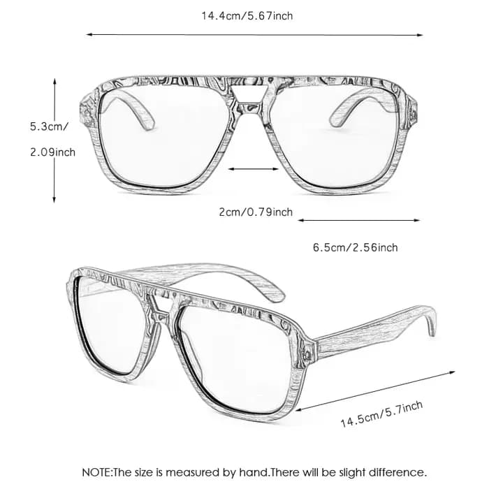 Lunettes de soleil surdimensionnées en bois pour hommes et femmes