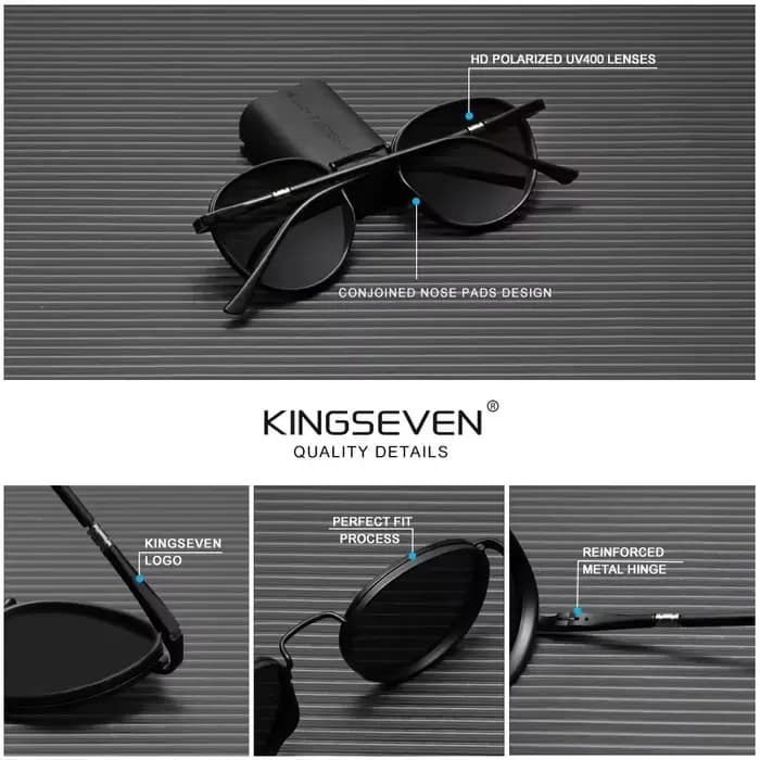 KINGSEVEN – lunettes de soleil à monture ronde pour hommes et femmes