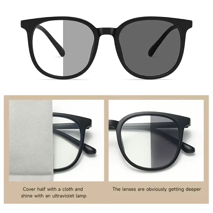 BEAU FIVE Lunettes pour femmes à monture carrée à couleurs changeantes pour les déplacements quotidiens