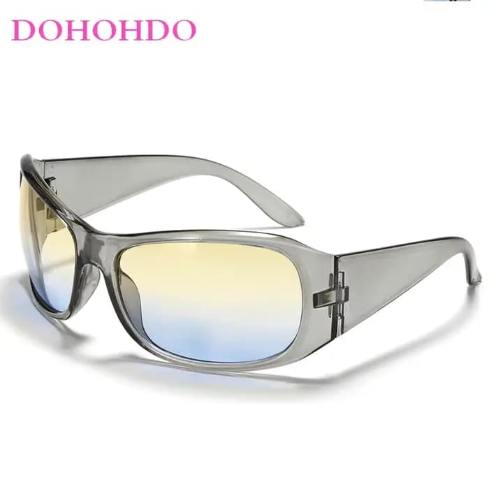 Nouvelles tendances femmes hommes 2000 lunettes de soleil Y2k Punk Sport